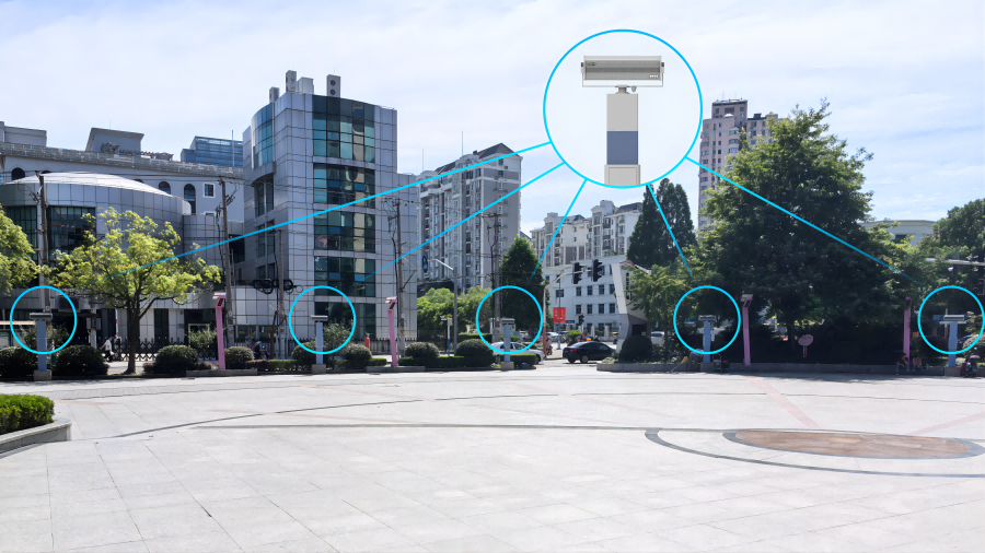 上海閔行區(qū)藝術(shù)館廣場(chǎng)的智慧廣場(chǎng)舞系統(tǒng)