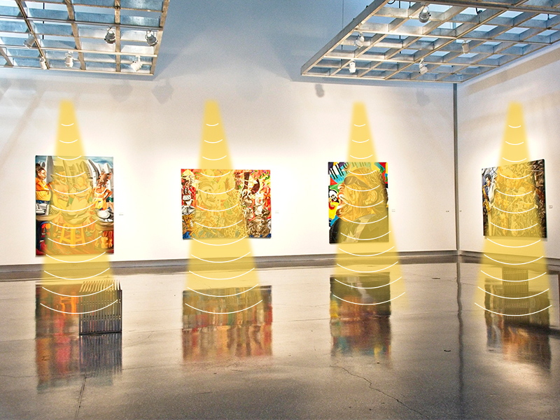 畫(huà)廊展廳定向聲音示意圖