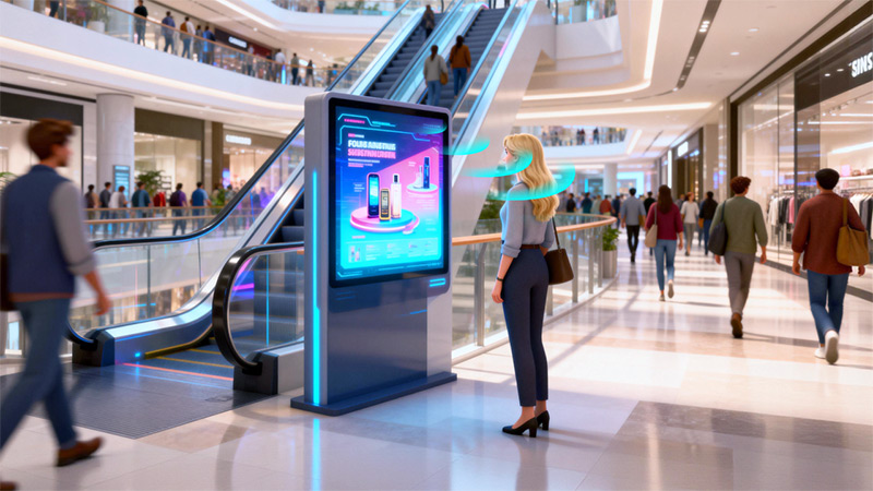 數字標牌集成清聽聲學定向聲技術，定向發聲，獨立聲場